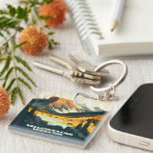 イエローストーンナショナルパークワイオミンマウンテンズレトロ キーホルダー (正面右)