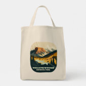 イエローストーンナショナルパークワイオミンマウンテンズレトロ トートバッグ (裏面)