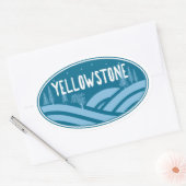 イエローストーンナショナルパークワイオミンモンタナアウトドア 楕円形シール (封筒)