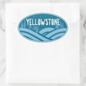 イエローストーンナショナルパークワイオミンモンタナアウトドア 楕円形シール (バッグ)