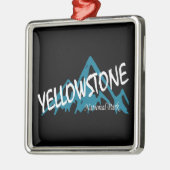 イエローストーンナショナルパークワイオミンモンタナマウンテン メタルオーナメント (左)