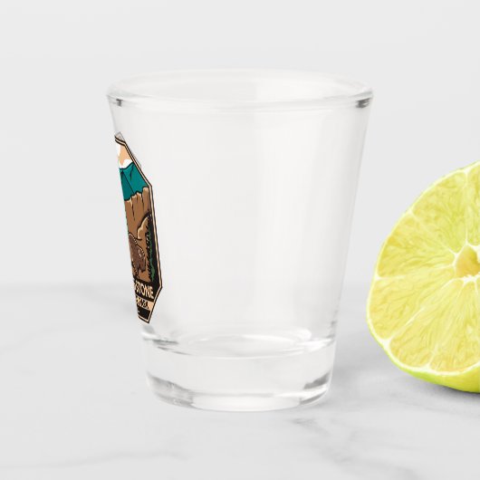 イエローストーンナショナルミニマルパークビソンレトロ ショットグラス (右)