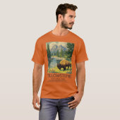 イエローストーンナショナル・パーのヴィンテージイラストレーション Tシャツ (正面フル)