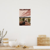 イエローストーンバイソンシーン ポスター (キッチン)