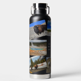 イエローストーンバケーション8写真パーソナライズ文字 ウォーターボトル