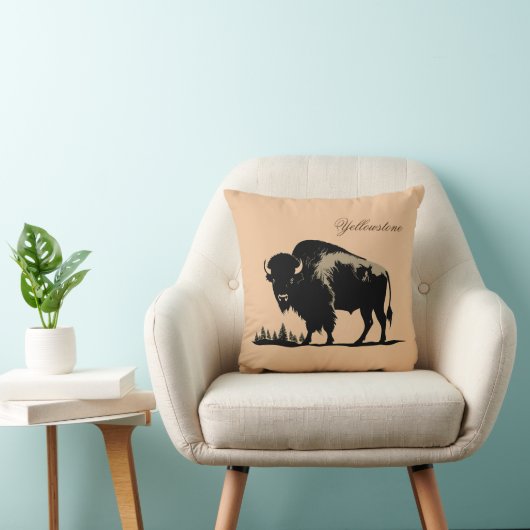 イエローストーンバッファロー枕 クッション (椅子)