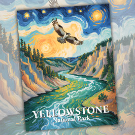 イエローストーンバードオスプレーヴァンゴッホ星空の夜 ポストカード