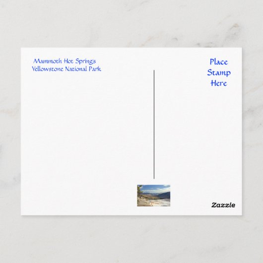 イエローストーンパークマンモスホット春ポストカード ポストカード (裏面)