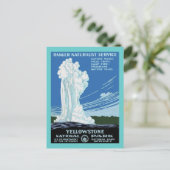 イエローストーンパーク – オールド忠実な間欠泉 ポストカード (スタンド正面)