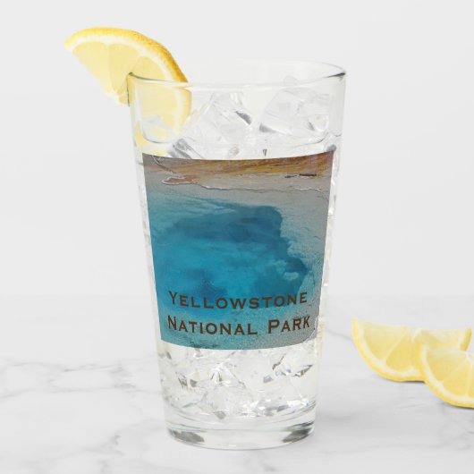 イエローストーンブルーホット春プール国立公園 タンブラーグラス (アイス正面)