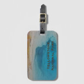 イエローストーンブルーホット春写真国立公園 ラゲッジタグ (正面縦)