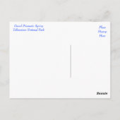 イエローストーンプリズムス春ワイオミンポストカード ポストカード (裏面)