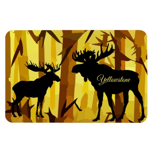 イエローストーンマグネットムース マグネット (横)