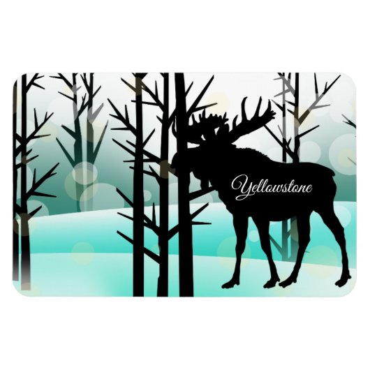 イエローストーンマグネットムース マグネット (横)