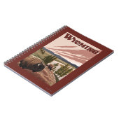 イエローストーンリバーバイソンヴィンテージ旅行ポスター ノートブック (左側)