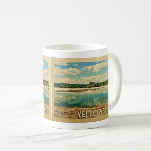 イエローストーンヴィンテージ旅行 コーヒーマグカップ (正面右)