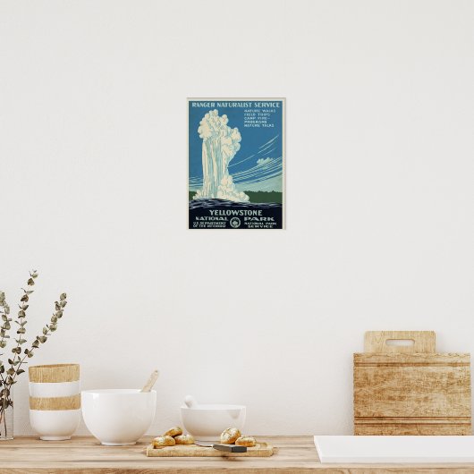 イエローストーンヴィンテージ旅行 ポスター (キッチン)