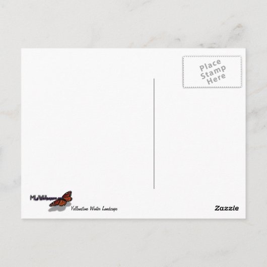 イエローストーン冬の風景写真 ポストカード (裏面)