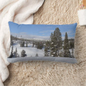 イエローストーン冬の風景写真 ランバークッション (ブランケット)