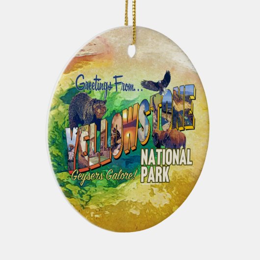 イエローストーン国立公園からの挨拶 セラミックオーナメント (右)