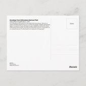 イエローストーン国立公園からの挨拶 ポストカード (裏面)