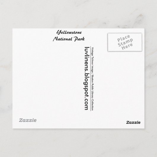 イエローストーン国立公園からの挨拶 ポストカード (裏面)