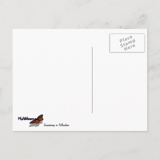 イエローストーン国立公園でのスノーシュー ポストカード (裏面)