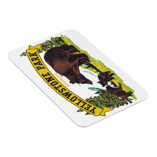 イエローストーン国立公園のヴィンテージのヒグマ マグネット (右側)