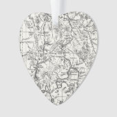 イエローストーン国立公園のヴィンテージの地図 オーナメント (正面)