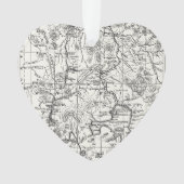 イエローストーン国立公園のヴィンテージの地図 オーナメント (正面)