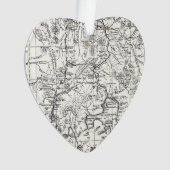 イエローストーン国立公園のヴィンテージの地図 オーナメント (正面)