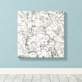 イエローストーン国立公園のヴィンテージの地図 キャンバスプリント (インサイチュ (ウッドフロア))