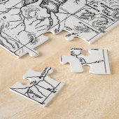 イエローストーン国立公園のヴィンテージの地図 ジグソーパズル (側面)