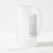 イエローストーン国立公園のヴィンテージの地図 フロストグラスビールジョッキ (正面右)