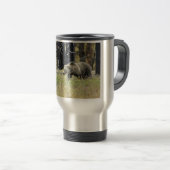 イエローストーン国立公園の分野の灰色グマ トラベルマグ (正面右)