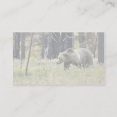 イエローストーン国立公園の分野の灰色グマ 名刺 (裏面)