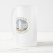 イエローストーン国立公園の忠実な老人 フロストグラスビールジョッキ (正面左)