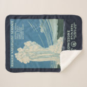 イエローストーン国立公園の旅行ポスター シェルパブランケット (正面(横))