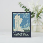 イエローストーン国立公園の旅行ポスター ポストカード (スタンド正面)