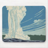 イエローストーン国立公園の旅行ポスター マウスパッド (正面)