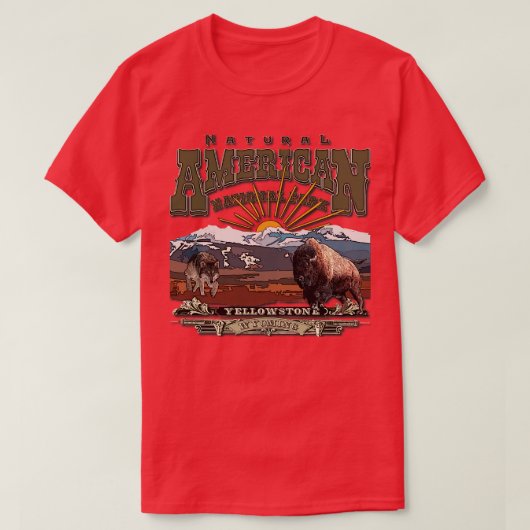 イエローストーン国立公園の発見 Tシャツ (デザイン正面)