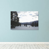 イエローストーン国立公園の雪の日の終わり キャンバスプリント (インサイチュ (ウッドフロア))