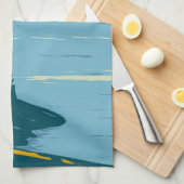 イエローストーン国立公園イエローストーン湖ヴィンテージ キッチンタオル (四つ折り)