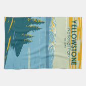 イエローストーン国立公園イエローストーン湖ヴィンテージ キッチンタオル (横)