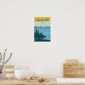 イエローストーン国立公園イエローストーン湖ヴィンテージ ポスター (キッチン)