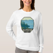 イエローストーン国立公園イエローストーン湖ヴィンテージ Tシャツ (正面)