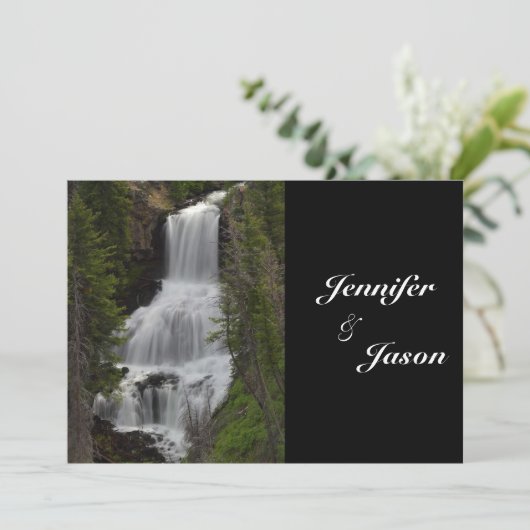 イエローストーン国立公園ウォーターフォール結婚式の招待 招待状 (スタンド正面)