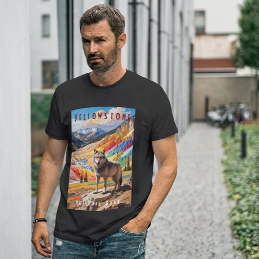 イエローストーン国立公園ウルフマウンテンズ Tシャツ