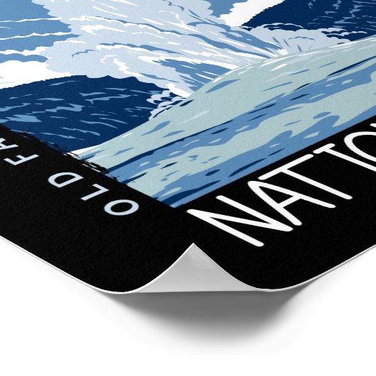 イエローストーン国立公園オールド動揺して・忠実 ポスター (角)