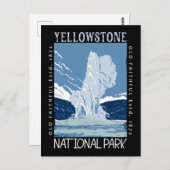 イエローストーン国立公園オールド動揺して・忠実 ポストカード (正面/裏面)